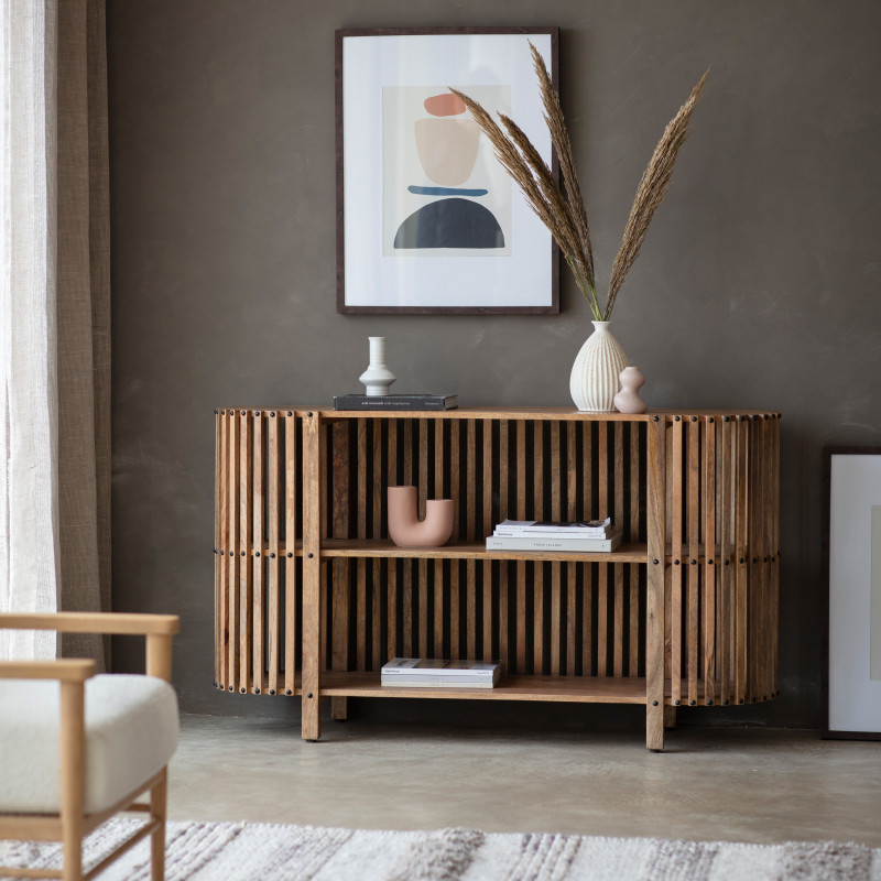 slatted buffet table